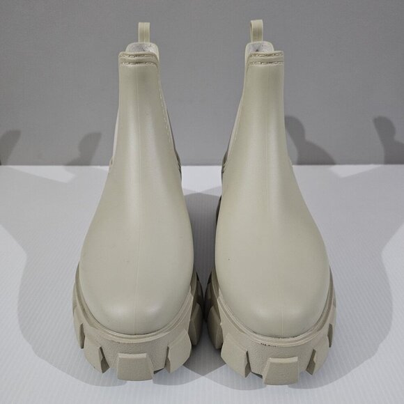 Jeffrey Campbell Play Pleu Rain Boot Womens 9 Cream Platform Chelsea Lug Sole - Picture 7 of 16